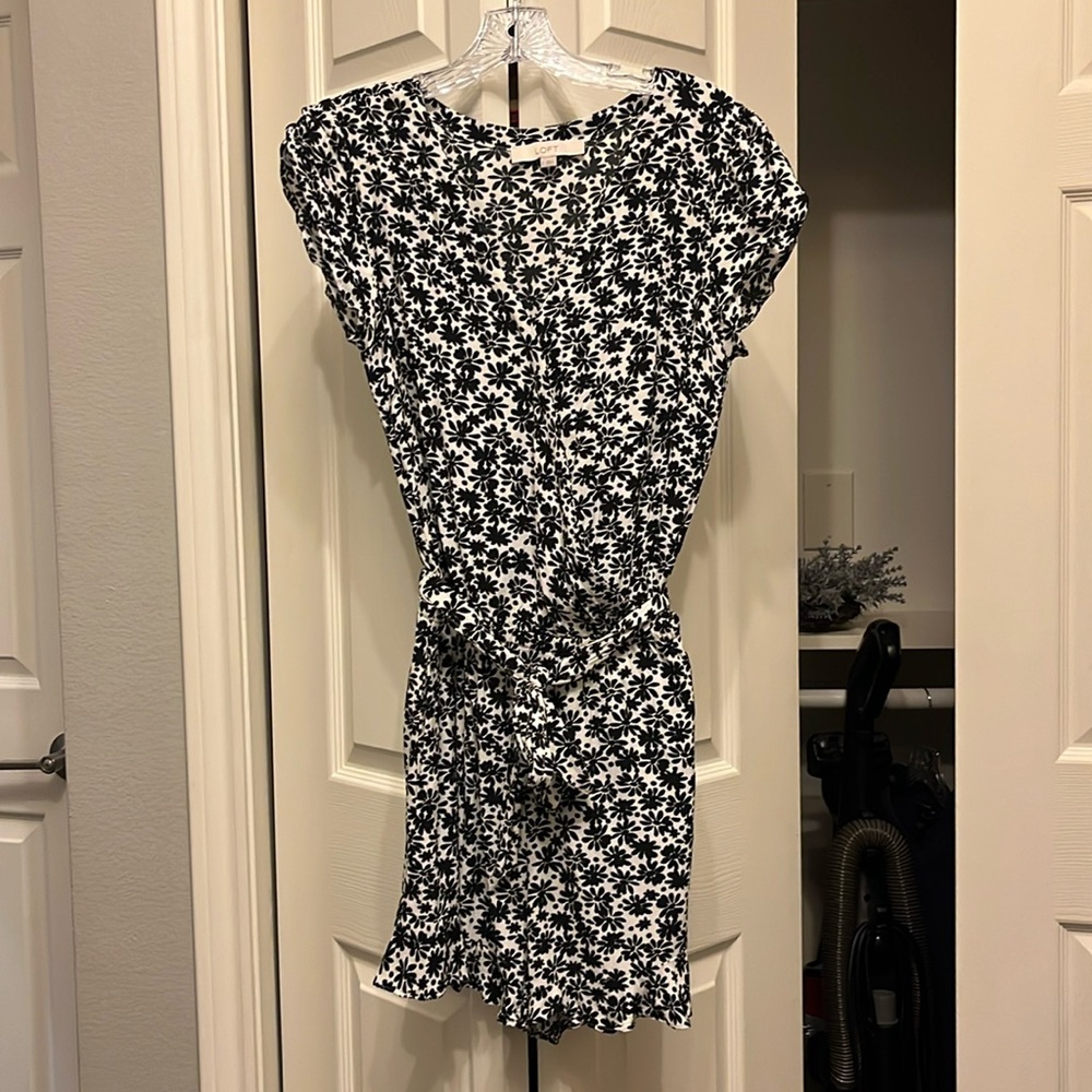 Black and White Floral Romper